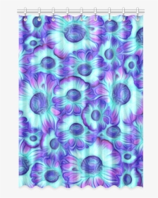 Flashy Blue Flowers Window Curtain - Window Valance, HD Png Download, Free Download
