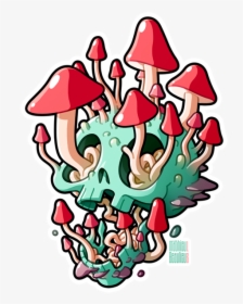 Shrooming Skull Process Gif Pink Turquoise Zombie Skeleton, HD Png Download, Free Download