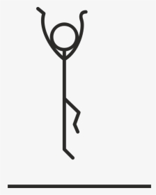 Stick Man Jumping, French, Saute - Stick Figure Jumping, HD Png Download, Free Download