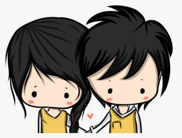 Chibi Couple Holding Hands, HD Png Download, Free Download