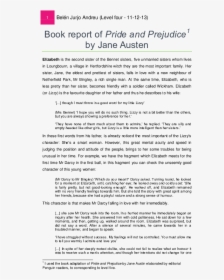 Book Report On Pride And Prejudice By Jane Austen, HD Png Download, Free Download