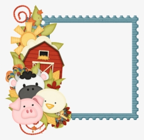 Marco Primaveral Borders And Frames, Farm Theme, Party - Farm Animal Frame Clipart, HD Png Download, Free Download