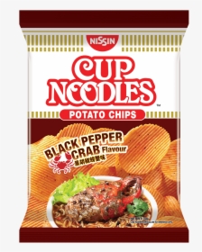 Nissin Cup Noodles Potato Chips-black Pepper Crab Flavour, HD Png Download, Free Download