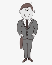 People, Man, Guy, Person, Cartoon, Men, Suit, Standing - Transparent Cartoon Man In Suit, HD Png Download, Free Download