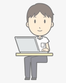 Male Computer User - Computer User Drawing, HD Png Download, Free Download