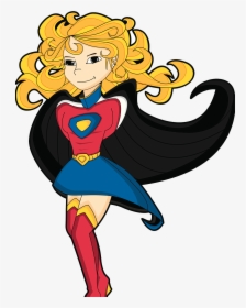 Superheroes Clipart Superman Superwoman - Female Superhero Cartoon, HD Png Download, Free Download