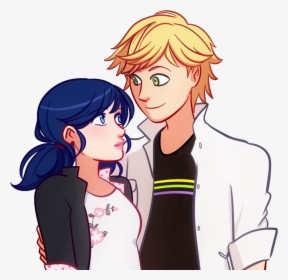 Marinette And Adrien - Adrien Ladybug And Cat Noir, HD Png Download, Free Download