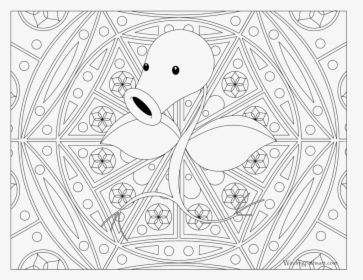 Adult Pokemon Coloring Page Bellsprout - Pokemon Coloring Pages Mewtwo, HD Png Download, Free Download