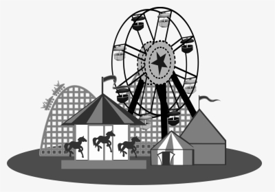 Amusement Park Clipart Black And White, HD Png Download, Free Download