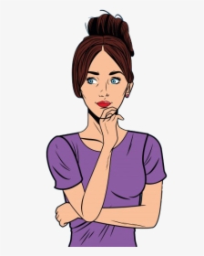 Deep Thinking Woman Png Free Download - Imágenes Animadas De Madre E Hija, Transparent Png, Free Download