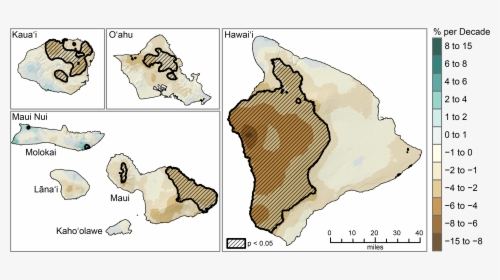 Hawai‘i Rainfall Trends - Map, HD Png Download, Free Download