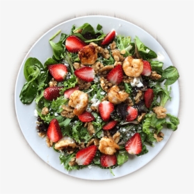 La Carreta"s Strawberry Salad With Shrimp On A Plate - Marjoram In Food, HD Png Download, Free Download