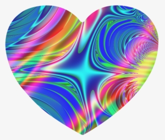 Rainbow Splash Fractal Heart-shaped Mousepad - Heart, HD Png Download, Free Download