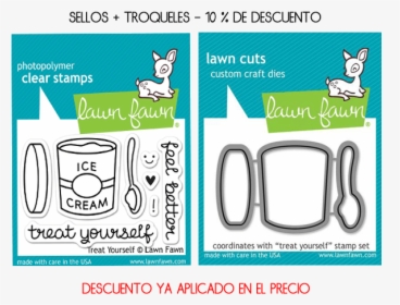 Pack Sellos Y Troqueles Treat Yourself - Sellos Lawn Fawn Scrapbook Manualidades, HD Png Download, Free Download