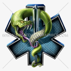 Clip Art Black And White Ems Fangs Production Ready - Star Of Life Snake, HD Png Download, Free Download