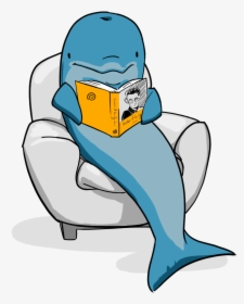 Clipart Dolphin Reading Book - Dolphin Reading A Book, HD Png Download, Free Download