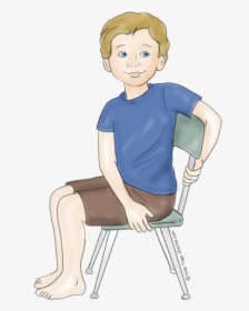Kid Sitting Png - Chair Seated Twist Pose, Transparent Png, Free Download