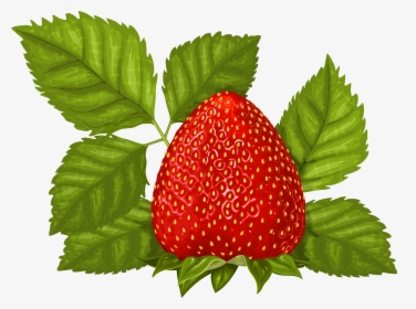 Strawberry With Leaves Png Clipart Picture - Малина Рисунок Пнг, Transparent Png, Free Download