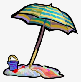 Vector Illustration Of Beach Umbrella Or Parasol Rain, HD Png Download, Free Download