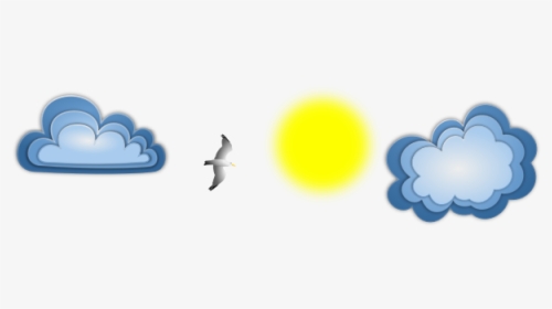 Seagull Sun And Clouds Vector Image - Imagini Soare Cu Nor, HD Png Download, Free Download