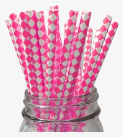 Pink Harlequin Diamond 25pc Paper Straws - Vase, HD Png Download, Free Download