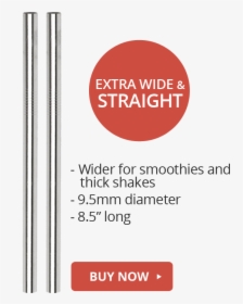 Wide Straight Stainless Steel Straws - Colorfulness, HD Png Download, Free Download