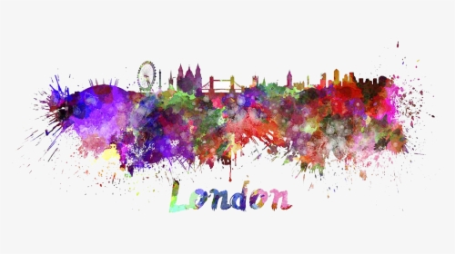 London Splatter Skyline, 18x24in - Watercolour London, HD Png Download, Free Download