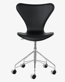 3117 Swivel Chair Front Upholstered Black Leather - Fritz Hansen 3117, HD Png Download, Free Download