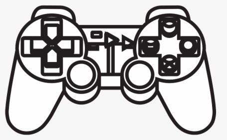Gamepad Clipart Ps2 Controller - Playstation Controller Black And White, HD Png Download, Free Download