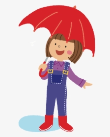 Child With Red Umbrella - Kids Holding Umbrella Cartoon Png, Transparent Png, Free Download