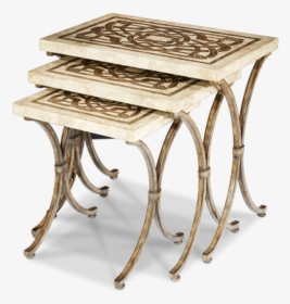Set Of 3 Pastor Stone Inlay Top Metal Base Nesting - End Table, HD Png Download, Free Download