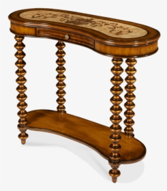 1 Drawer Etched Stone Inlaid Top Mahogany Turned Posts - End Table, HD Png Download, Free Download