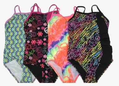 Swimwear Girls Sz 4 7 70s Floral Side Ruffle Variety - Pattern, HD Png Download, Free Download