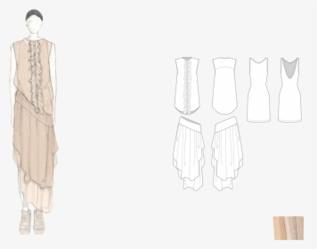 Ma Lgu Ruffle Top Skirt Min - Sketch, HD Png Download, Free Download