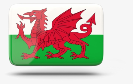 Rectangular Icon With Shadow - Round Welsh Flag, HD Png Download, Free Download