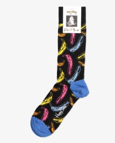 Front Image Andy Warhol Banana Sock Black Multi, HD Png Download, Free Download