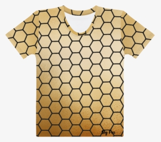 Women Honeycomb Pattern T-shirt Gold, HD Png Download, Free Download