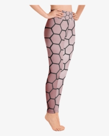 Women Honeycomb Pattern Yoga Leggings Rose - Leggings, HD Png Download, Free Download