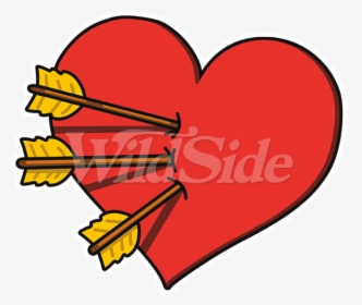 Red Heart Cupid Arrows , Png Download, Transparent Png, Free Download