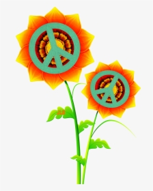 Hippie Peace Flowers Transparent Png, Png Download, Free Download