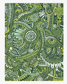 Zz0105 Green Hippie Flower Whimsical Pattern Cotton - Motif, HD Png Download, Free Download