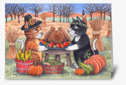 Happy Thanksgiving Pilgrim Cats - Happy Thanksgiving Cats, HD Png Download, Free Download