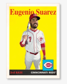 Eugenio Suarez 2019 Archives Baseball 1958 Topps Poster - Cincinnati Reds, HD Png Download, Free Download