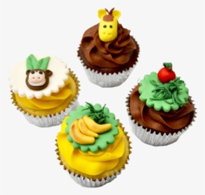 Zebra Into The Cake Cake, With Animal Cupcakes For - Cupcake, HD Png Download, Free Download