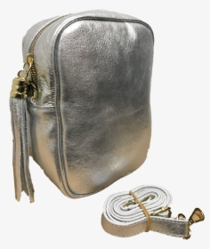 Misa Metallic Silver Leather Jijou Capri Vertical Cross - Shoulder Bag, HD Png Download, Free Download