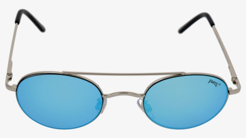 Shiny Silver Frame Ice Blue Multi Mirror Lens - Glasses, HD Png Download, Free Download