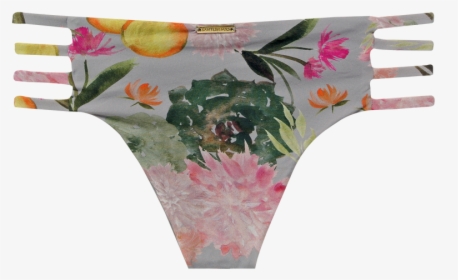 Mar Azul Orange Blossom & Grey Hipster Strap Bikini - Panties, HD Png Download, Free Download