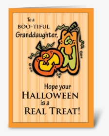 Granddaughter Pumpkins Halloween Greeting Card - Halloween Greeting Cards, HD Png Download, Free Download
