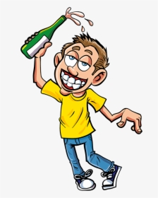 Cartoon Drunk Boy , Png Download - Cartoon Drinking Alcohol, Transparent Png, Free Download