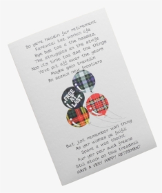 Scottish Retirement Card Tartan Balloons Scots Language - Graphic Design, HD Png Download, Free Download